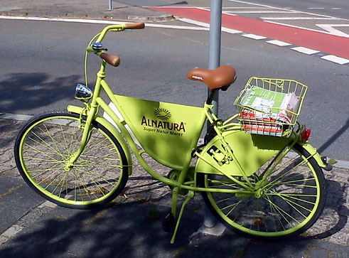 Fahrradwerbung mit Flyer